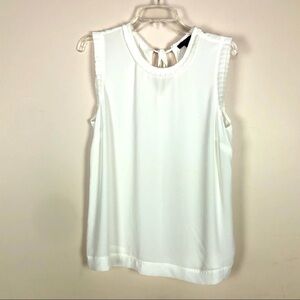 J. Crew Tall drapey ruffle-trim blouse top White